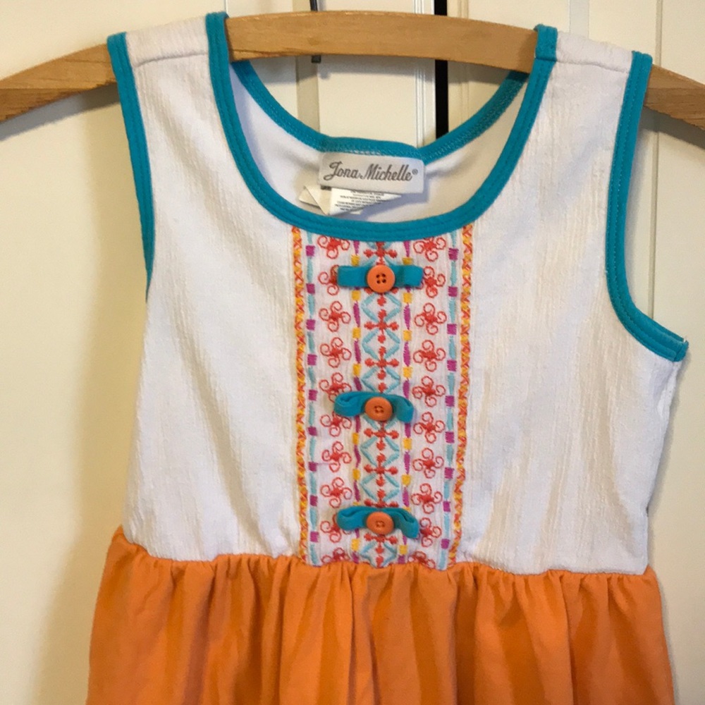 Jona Michelle embroidered multi colored dress 5t - Picture 2 of 4